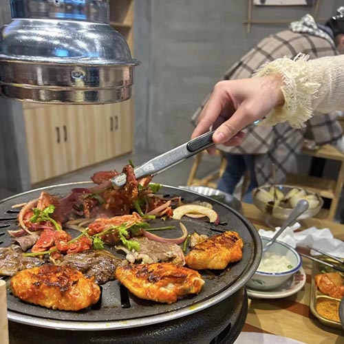 charcoal samgyupsal grill application
