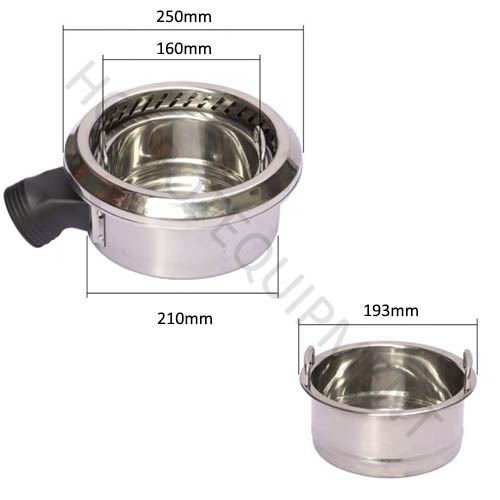 pot size of hot pot and BBQ combo