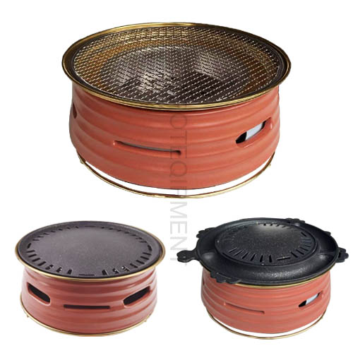 orange charcoal korean bbq grill