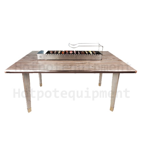 wood roasting grill table for restaurant