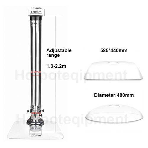 Glass cover BBQ pipe size