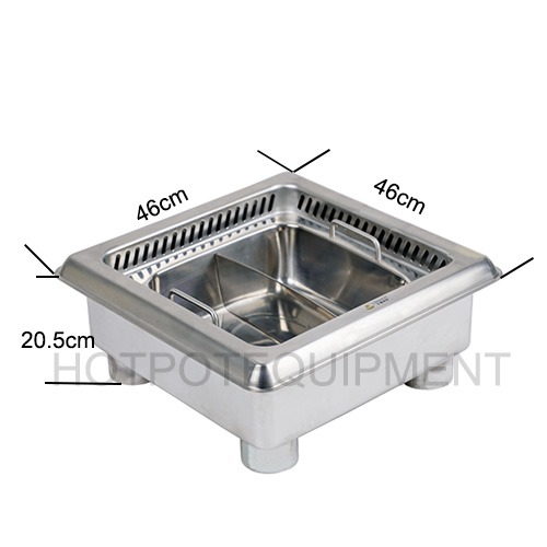 smokeless hot pot size