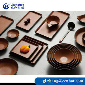 brown tableware