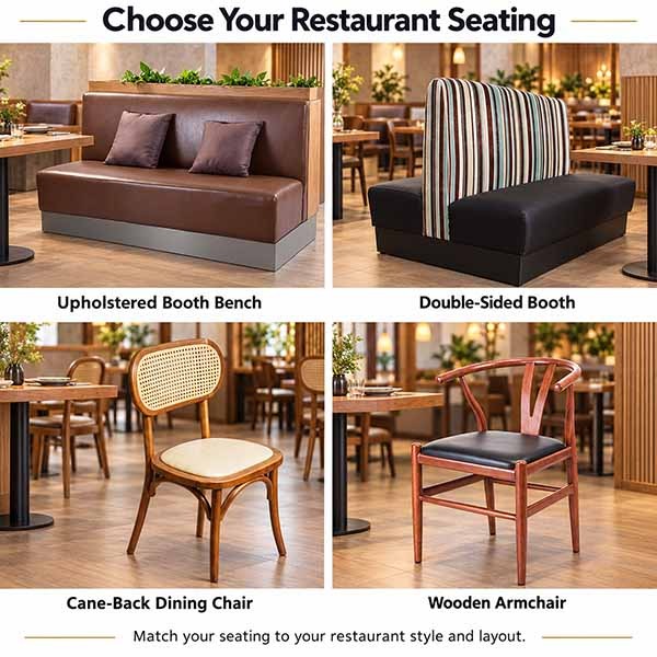 booth and chairs for restaurant
